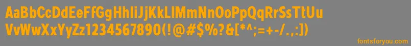 Czcionka Mollen Personal Use BoldCondensed – pomarańczowe czcionki na szarym tle