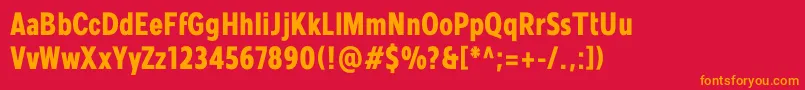 Шрифт Mollen Personal Use BoldCondensed – оранжевые шрифты на красном фоне