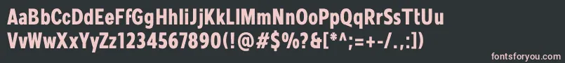 Fonte Mollen Personal Use BoldCondensed – fontes rosa em um fundo preto
