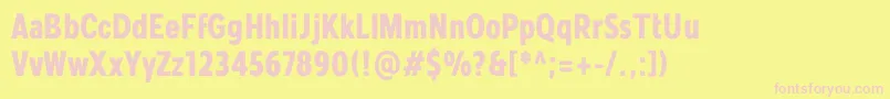 Mollen Personal Use BoldCondensed Font – Pink Fonts on Yellow Background