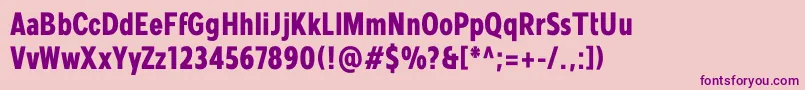 Mollen Personal Use BoldCondensed-fontti – violetit fontit vaaleanpunaisella taustalla