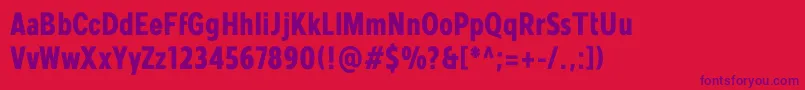 Шрифт Mollen Personal Use BoldCondensed – фиолетовые шрифты на красном фоне