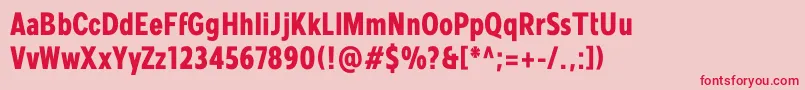 Mollen Personal Use BoldCondensed-Schriftart – Rote Schriften auf rosa Hintergrund