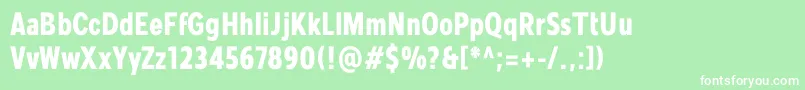 フォントMollen Personal Use BoldCondensed – 緑の背景に白い文字