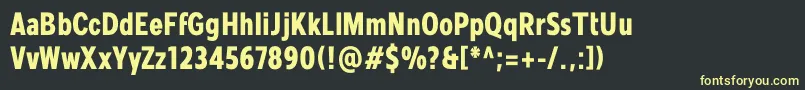 Mollen Personal Use BoldCondensed Font – Yellow Fonts on Black Background