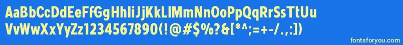 Mollen Personal Use BoldCondensed Font – Yellow Fonts on Blue Background