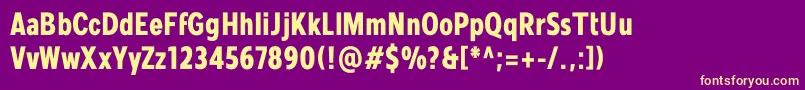 Шрифт Mollen Personal Use BoldCondensed – жёлтые шрифты на фиолетовом фоне