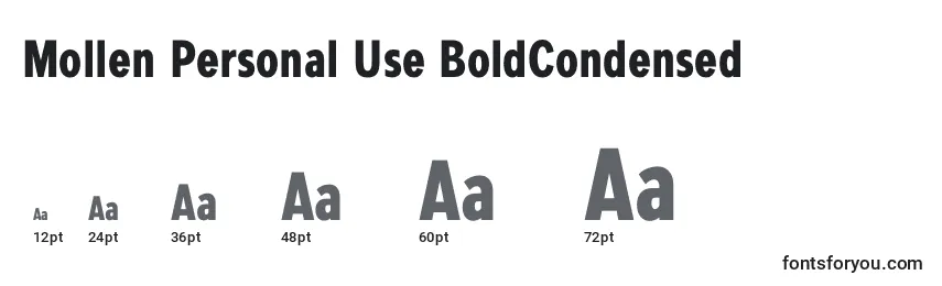 Размеры шрифта Mollen Personal Use BoldCondensed