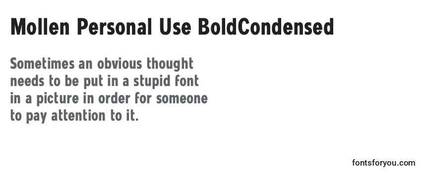 Mollen Personal Use BoldCondensed フォントのレビュー