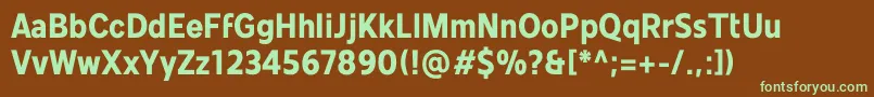 Mollen Personal Use BoldNarrow-fontti – vihreät fontit ruskealla taustalla