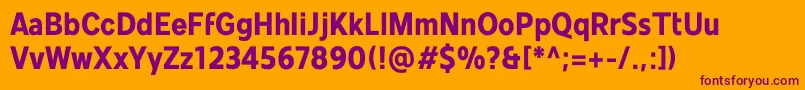 Mollen Personal Use BoldNarrow-fontti – violetit fontit oranssilla taustalla