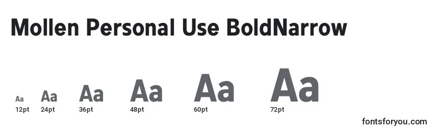 Размеры шрифта Mollen Personal Use BoldNarrow