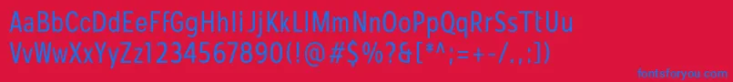 Mollen Personal Use Condensed Font – Blue Fonts on Red Background