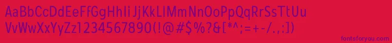 Mollen Personal Use Condensed Font – Purple Fonts on Red Background
