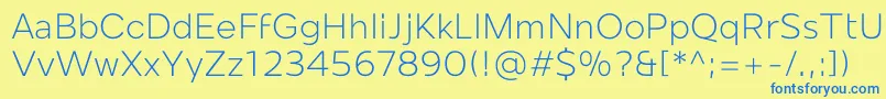 Mollen Personal Use Light Font – Blue Fonts on Yellow Background