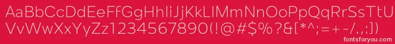 Mollen Personal Use Light Font – Pink Fonts on Red Background