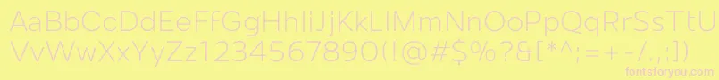 Шрифт Mollen Personal Use Light – розовые шрифты на жёлтом фоне