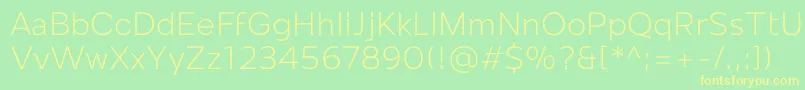 Mollen Personal Use Light Font – Yellow Fonts on Green Background