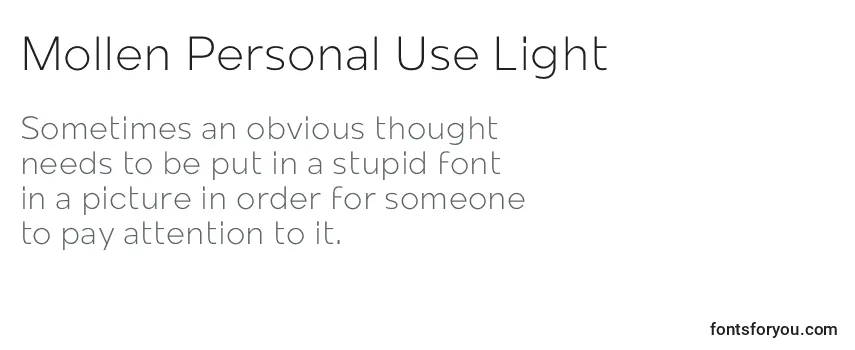 Review of the Mollen Personal Use Light Font