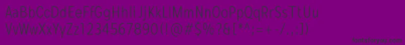 Mollen Personal Use LightCondensed-Schriftart – Schwarze Schriften auf violettem Hintergrund