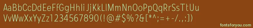 Шрифт Mollen Personal Use LightCondensed – зелёные шрифты на коричневом фоне
