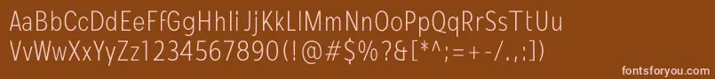 フォントMollen Personal Use LightCondensed – 茶色の背景にピンクのフォント