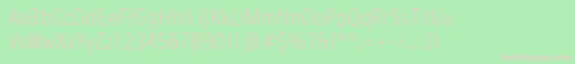 Mollen Personal Use LightCondensed-Schriftart – Rosa Schriften auf grünem Hintergrund