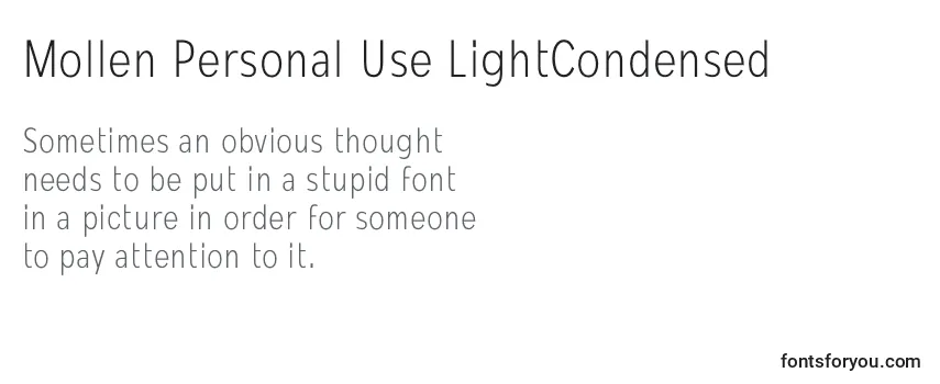 Review of the Mollen Personal Use LightCondensed Font