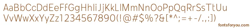 Mollen Personal Use LightNarrow-fontti – ruskeat fontit valkoisella taustalla