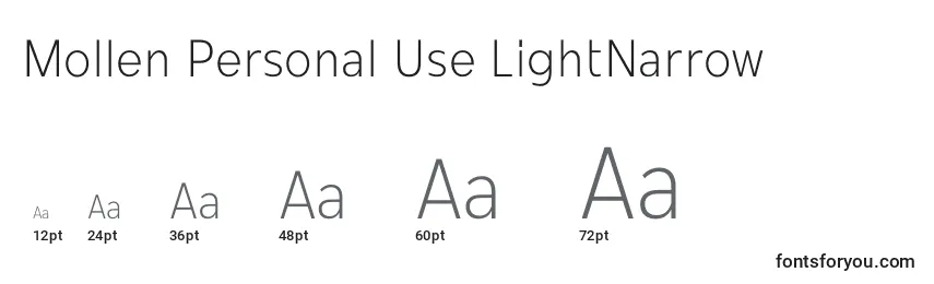 Mollen Personal Use LightNarrow Font Sizes