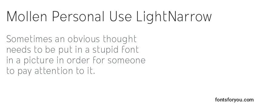 Review of the Mollen Personal Use LightNarrow Font