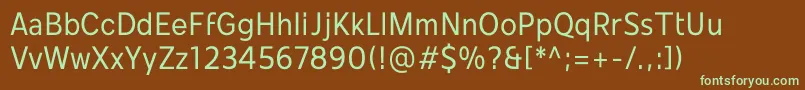 Czcionka Mollen Personal Use Narrow – zielone czcionki na brązowym tle