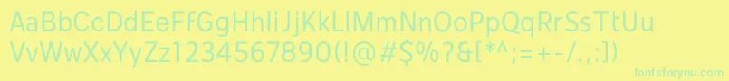 Шрифт Mollen Personal Use Narrow – зелёные шрифты на жёлтом фоне