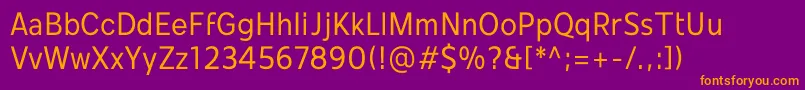 Mollen Personal Use Narrow Font – Orange Fonts on Purple Background