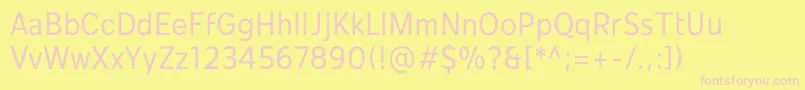 Mollen Personal Use Narrow Font – Pink Fonts on Yellow Background