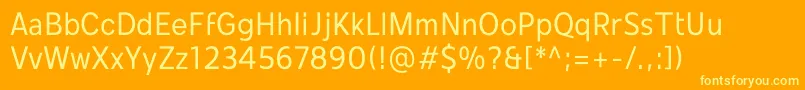 Fonte Mollen Personal Use Narrow – fontes amarelas em um fundo laranja