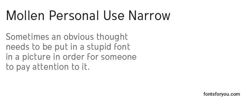 Mollen Personal Use Narrow Font