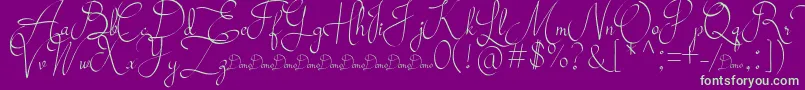 Mollucash DEMO Font – Green Fonts on Purple Background