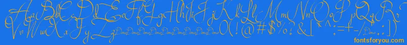 Mollucash DEMO Font – Orange Fonts on Blue Background