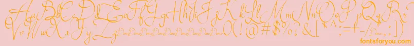 Mollucash DEMO Font – Orange Fonts on Pink Background