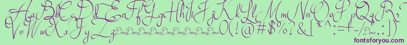 Mollucash DEMO Font – Purple Fonts on Green Background