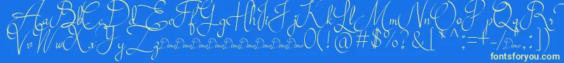 Mollucash DEMO-Schriftart – Gelbe Schriften auf blauem Hintergrund