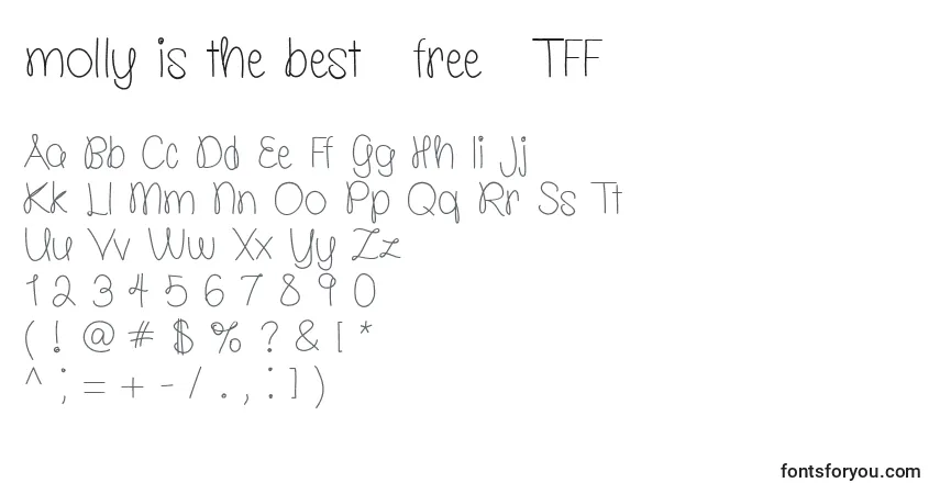Schriftart Molly is the best   free   TFF – Alphabet, Zahlen, spezielle Symbole
