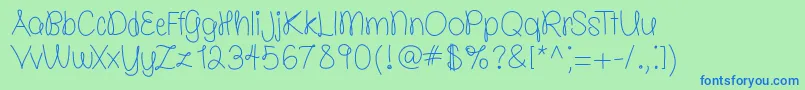 molly is the best   free   TFF Font – Blue Fonts on Green Background