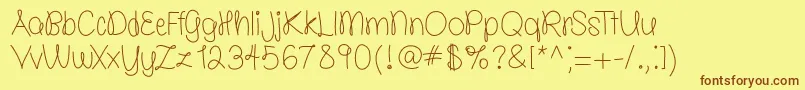 Weitere Informationen zur molly is the best free TFF-Schriftart molly is the best free TFF-Schriftart – Braune Schriften auf gelbem Hintergrund