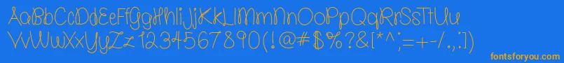 molly is the best   free   TFF Font – Orange Fonts on Blue Background