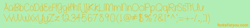 molly is the best   free   TFF Font – Orange Fonts on Green Background