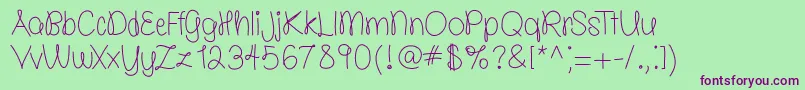 molly is the best   free   TFF Font – Purple Fonts on Green Background