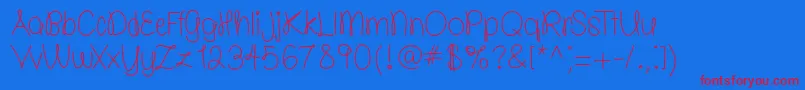 molly is the best   free   TFF Font – Red Fonts on Blue Background