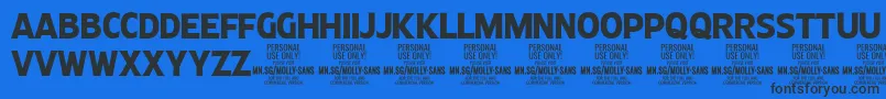 MollySansC Bo PERSONAL Font – Black Fonts on Blue Background